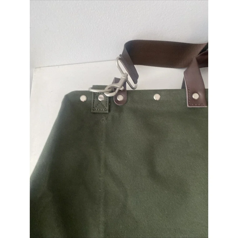 Bespoke Post Line of Trade Canvas Crossbody Duffel Weekender Olive Green Bag